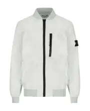 Stone Island Junior Long-Sleeved Zip-Up Bomber Jacket 8Y,14Y,12Y,10Y pearl gray