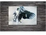 EAGLE BIRDS ABSTRACT WINGS CANVAS FRAMED WALL ART