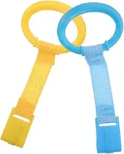 UPKOCH 4Pcs Cot Hanging Rings Safe Pull Bar for Crib Standing Walking Exercise Lightweight Portable Pull Rings Bright Colors for Confidence Building