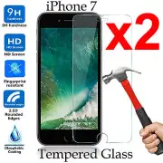 x2 Tempered Glass 9H screen protector guard for Apple iPhone 7 Front