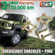 Front EFS Greaseable Leaf Springs Shackles + Pins for Toyota Landcruiser 1980-85