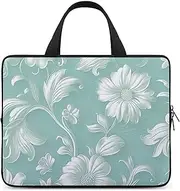 [FHPCE] Laptop Shoulder Bag 10inch Laptop Bag Computer Bag Delicate Floral Pattern Messenger Bag for Unisex