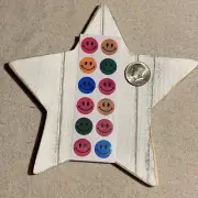 Vintage Sticker Mod 80s Pearly Iridescent Opalescent Pearlescent 2x6 Smiley Face