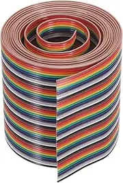 uxcell 1 Pcs 50 Pin Flat Rainbow Ribbon Cable 6.6 ft 1.27mm Pitch Breadboard Jumper Wires for Electronic Projects