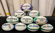 Rugby World Cup BUNDLE OF 10 Official Match Balls - 1987 to 2023- Size 5 Adult