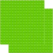 [BOROLA] Classic 10" x 10" Base Block Plate, 2 Pack, Light Green, Compatible with Duplo-Style Bricks, 2 Pieces, Ages 3-7