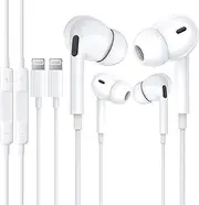 Apple Headphones with Cable, Pack of 2, [MFi Certified] in-Ear Headphones Lightning Earphones Compatible with iPhone 14/13/12/11/X/Pro/Pro Max iPad