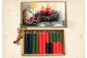 16 YULE BeesWax Candles Set, Organic Christmas Candles Gift Set, Hand-Rolled