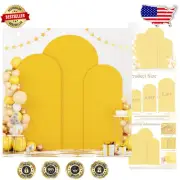 Versatile Double-Sided Gold Arch Backdrop Cover Set for Weddings - 3 Sizes