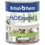 British Paints White Semi Gloss H2O Enamel Paint - 500ml