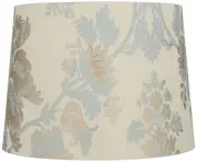 Springcrest Zena Soft Beige Dusty Blue Embroidered Shade 13x15x11 (Spider)