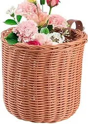 Bike Basket - Cycle Front Basket | Handlebar Baskets for Bike Storage | Handlebar Mount Bicycles Baskets | Large Capacity PU Straps Storage Holder for Girls Boys Kids Scooters Beach Traveling
