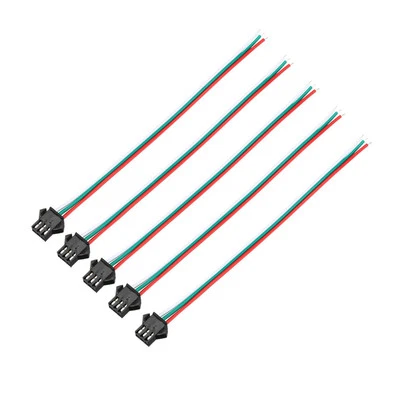 RGB Wire 3 Pin Female Plug Cable for LED Light Strip 5Pcs