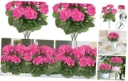 Artificial Fake Flowers Rose Red Geranium Silk Flowers Outdoor UV Resistant