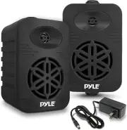 Pyle 4"Bluetooth Indoor Outdoor Speakers Pair-300 Watt Dual Waterproof (Black)