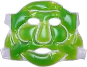 Aloe Vera Cool Gel Full Face Mask Patch Summer Ice Cooling Sleeping Mask Pad for Under Eye Patches Remove Dark Circles, Fatigue for Men & Women, Green, 1 Pcs