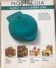 NEW One Nostalgia MyMini Lava, Donut & Bundt Cake Maker 5" Non-Stick Easy Clean