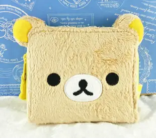 【震撼精品百貨】Rilakkuma San-X 拉拉熊懶懶熊 San-X 錢包/短夾-大臉絨毛#49032 震撼日式精品百貨