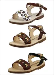 Girl's Stud Leopard Gladiator Thong Sandals Shoes Buckle Slip Toddler size