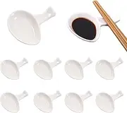 10 Pcs Ceramic Chopstick Holder Rest Spoon Fork Clip Seasoning Dish,Elegant and Durable Chopsticks Holder,Dual-Purpose Stand for Chopsticks, Knife, Fork.