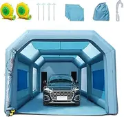 VEVOR Inflatable Paint Booth, 26x15x11ft Inflatable Spray Booth, High Powerful 750W+950W Blowers Spray Booth Tent, Car Paint Tent Air Filter System for Car Parking Tent Workstation Motorcycle Garage
