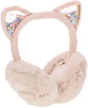 [WATIIFUFU] Kitten Stickers Fox Neck Warmer Protectors Ear Muffs for Ear Planes Ear Defenders Earbuds Mask Dog Winter Ear Muffs Hearing Warmers Gaiter White Yarn