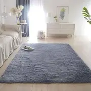 Shaggy Carpets Rugs for Living Room Bedroom Soft Fluffy Fuzzy Area Rug for Kids Baby Nursery Modern Indoor Plush Carpet,Grey Blue,140x200cm