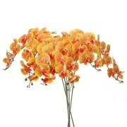 6Pcs 41" 9 Heads Artificial Orchid Stems Faux Phalaenopsis, Gold Yellow