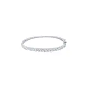 Bevilles Sterling Silver Twist Bangle with Cubic Zirconia