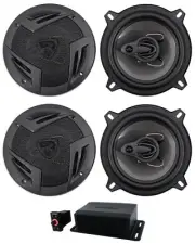 Memphis Hidden Hide Away Classic Car Stereo Receiver+(4) 5.25" 3-Way Speakers