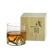 Large 3d Mountains Japanese Whiskey Glass Old-fashion Rock Wooden Gift Box Vodka Wine 1 Piece Wooden Box 200ml