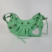 BALENCIAGA Le Cagole XS Mint Green Leather Shoulder Bag New