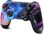 Glitfix Wireless Controller für PS-4,Game Controller Kompatibel mit PS-4/Slim/Pro,Bluetooth Gamepad Joystick mit RGB-Licht,1300-mAh-Akku, 3,5-mm-Audiobuchse und Turbo-Funktion
