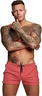 [Redqenting] Mens Swim Trunks Quick Dry Swimwear Zipper Pockets, Swim Shorts with Mesh Lining