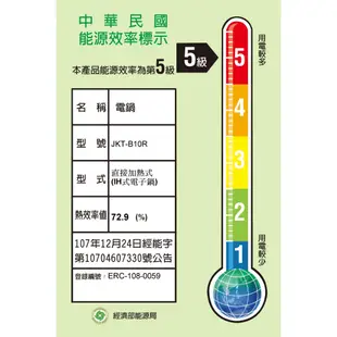 【TIGER 虎牌】 6人份高火力IH多功能電子鍋 JKT-B10R