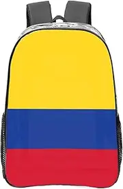 HJLUUFT Flag of Colombia print Clear Backpack for Stadium Events, Small Clear Backpack for Concert Festival Sports