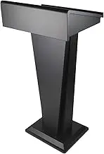 Lectern Podium Stand, Wood Podium Wood Lectern Standing Lectern Stainless Steel Tall Pulpit Podium for Floor Classroom Presentation Stand Easy Assembly,