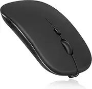 Bluetooth Rechargeable Mouse for Surface Pro 3,4,5,6,7,8,9 and Pro X Go 1,2,3 Bluetooth and 2.4Ghz Wireless Mouse Designed for Laptop/PC/Mac/iPad pro/Computer/Android- Onyx Black