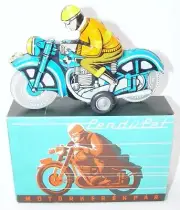 Lendulet Lemezaru Gyar 1:15 RACING MOTORCYCLE 1950 Tin Friction Car MIB`81 RARE!