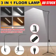 3 In 1 Modern LED Floor Lamp Reading Light Table Desk Living Room Flexible Clip