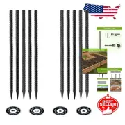 Multi-Functional 24-Inch Heavy Duty Rebar Stakes for Garden Stability - 10 Pack