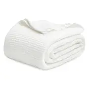 100% Cotton Blanket Twin XL Size for Bed - Twin XL (66" x 90") 01 - White