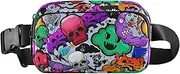 [GuoChe] Trendy Crossbody Bag Waist Packs Women Men Adults 1970s Disco Retro Grunge Graffiti Waterproof Cross Body Bag Belt Pack with Adjustable Strap for Travel Shopping Running, 1970S disco retro grunge