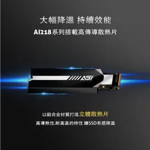 【超甜價】 2TB M.2 PCIe SSD TLC 固態硬碟 DRAM 散熱片 AI218【AGI 亞奇雷】