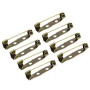 100Pcs Safety Bar Pins 25mm Brooch Clasp Pin Backs for ID Badges, Bronze Tone