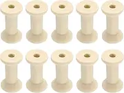 uxcell 25Pcs Wooden Bobbins, 0.83" x 1.57"(WxH) Unfinished Wooden Spools Wire Weaving Bobbins Empty Thread Spools for Crafts DIY Art Embroidery Sewing Thread Twine, Beige