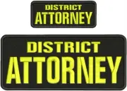 DISTRICT ATTORNET embroidery patches 410 and 2x5 hook on back YELLOW letters