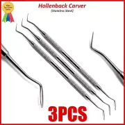 Set of 3 Dental Restorative Hollenback Carver Amalgam Plugger Carver Instruments
