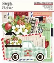 Simple Vintage Berry Fields Chipboard Clusters-