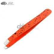 'Orange & Black' Slant Tweezers Stainless Steel Best Precision Eyebrow Tweezers